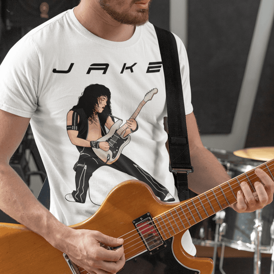 JAKE E. LEE Hand-Drawn 80s Metal Portrait Tee