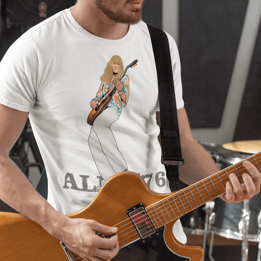 ALEX LIFESON ’76 Hand-Drawn Prog Rock Portrait Tee