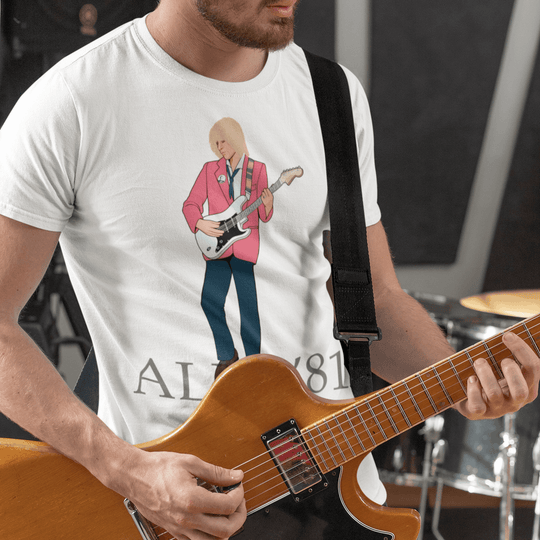 ALEX LIFESON ’81 Hand-Drawn Prog/New-Wave Era Portrait Tee