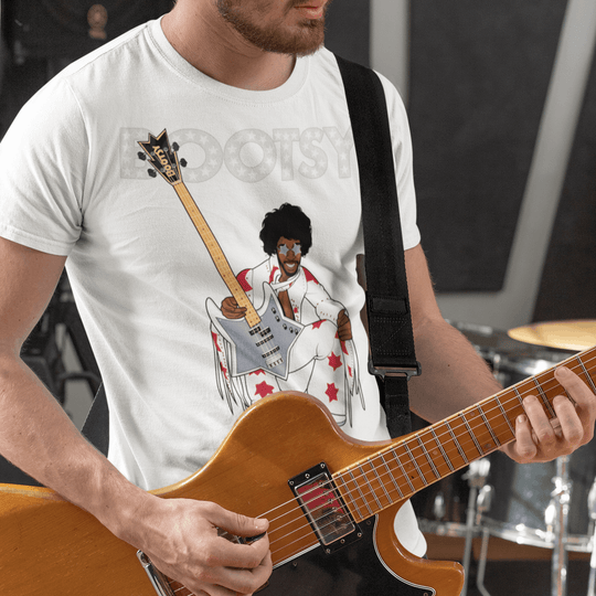 BOOTSY Hand-Drawn Funk Bass Portrait Tee