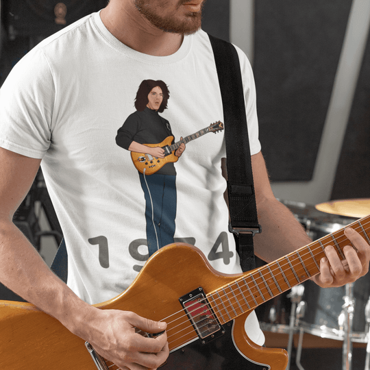 JERRY GARCIA ’74 Hand-Drawn Psychedelic/Folk Portrait Tee
