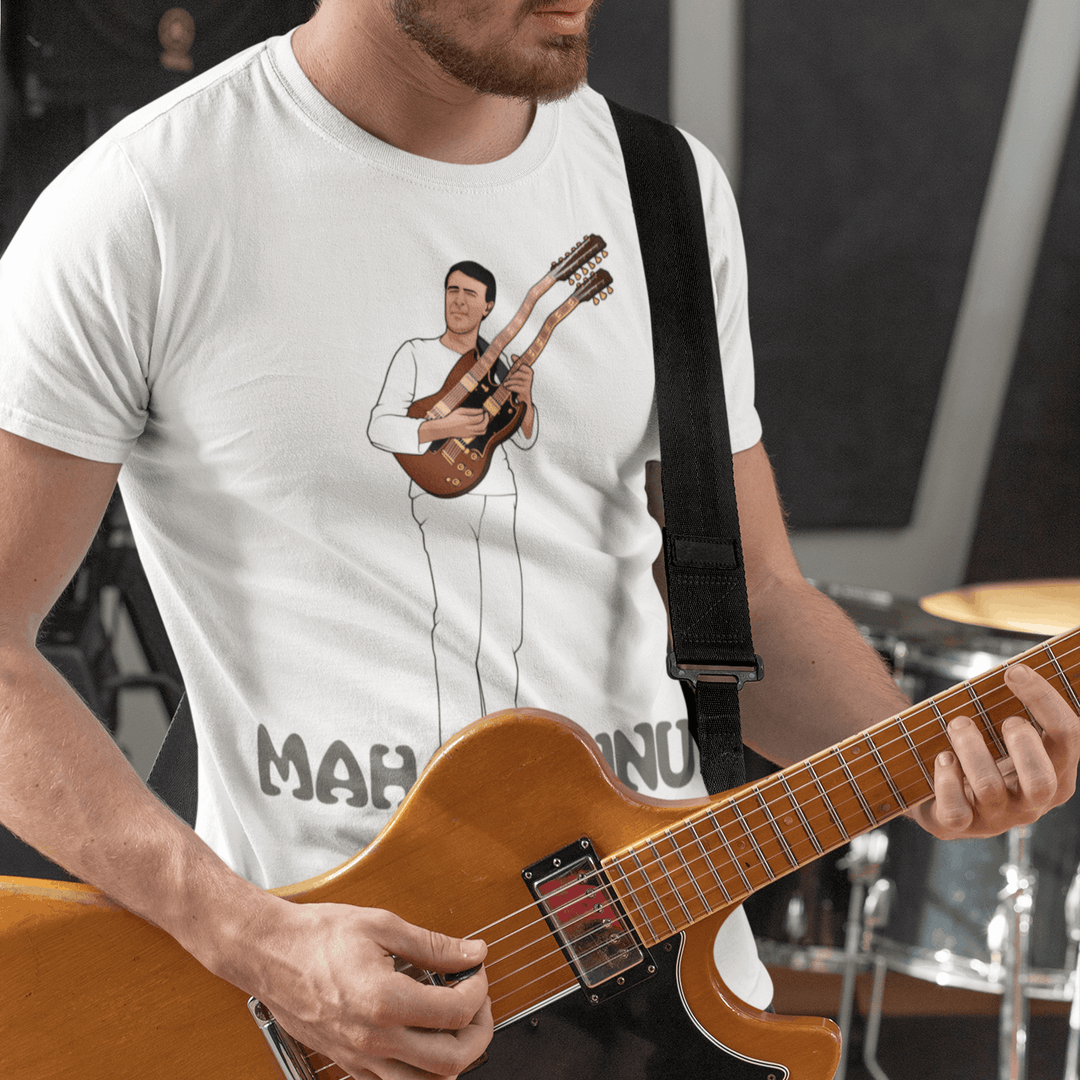 MAHAVISHNU Hand-Drawn Fusion Guitar Portrait Tee