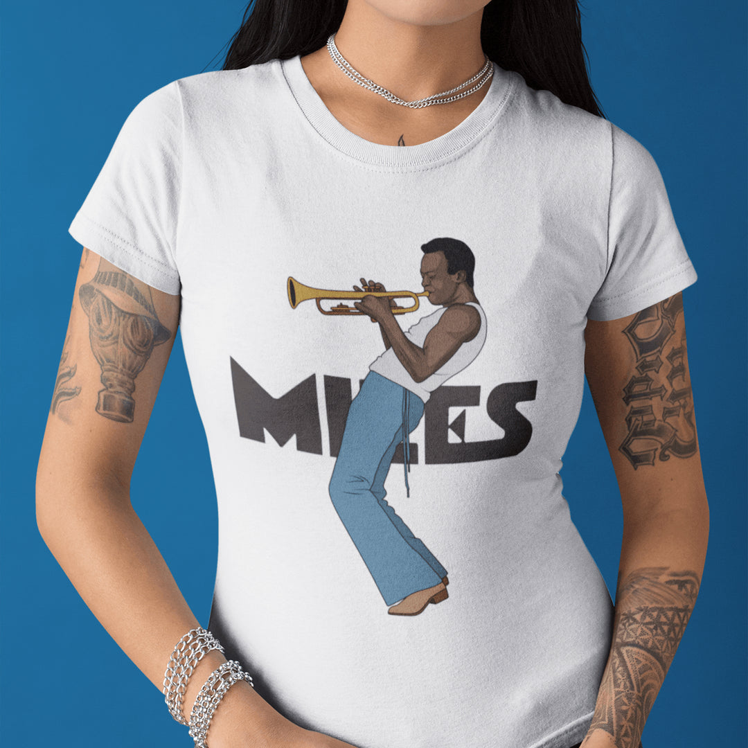 MILES DAVIS Hand-Drawn Jazz Icon Portrait Tee
