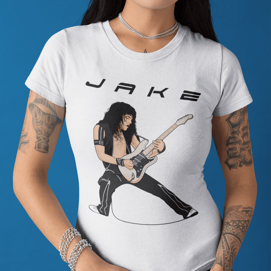 JAKE E. LEE Hand-Drawn 80s Metal Portrait Tee