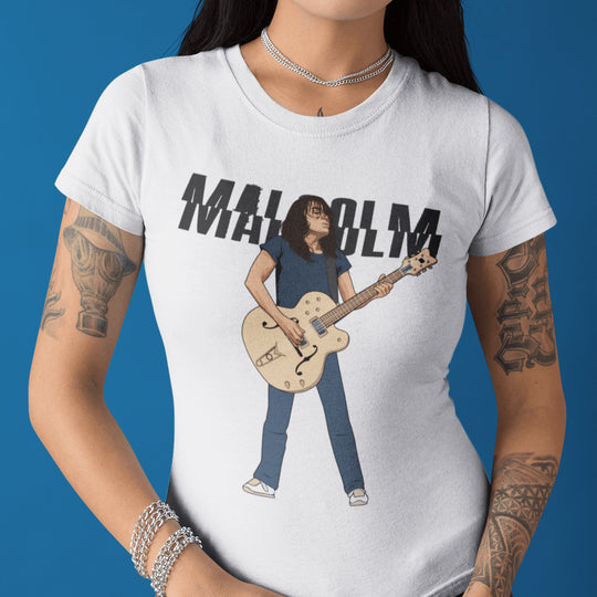 MALCOLM YOUNG Hand-Drawn Rhythm Guitar Portrait Tee