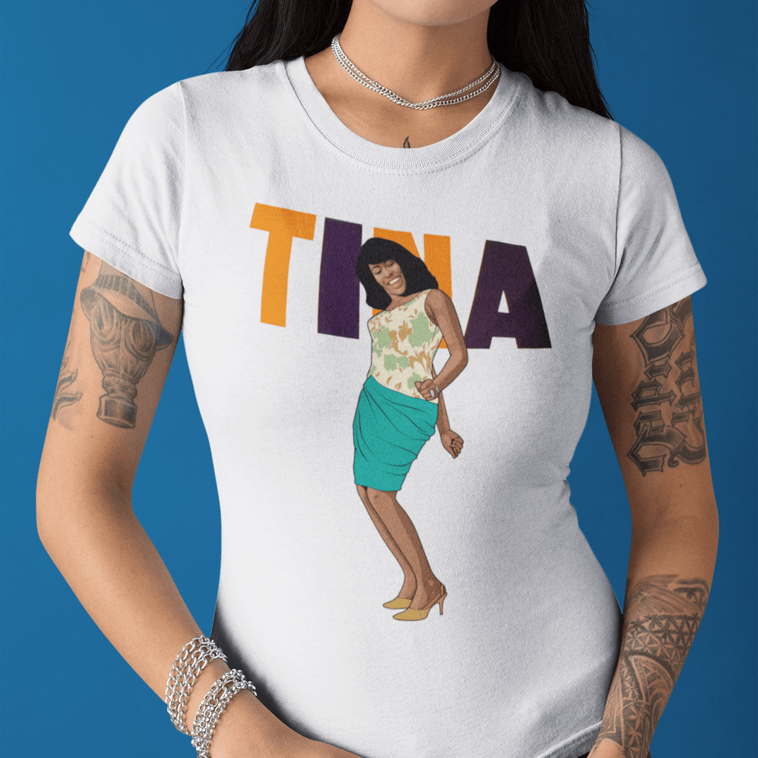 TINA TURNER Hand-Drawn Rock/Soul Portrait Tee