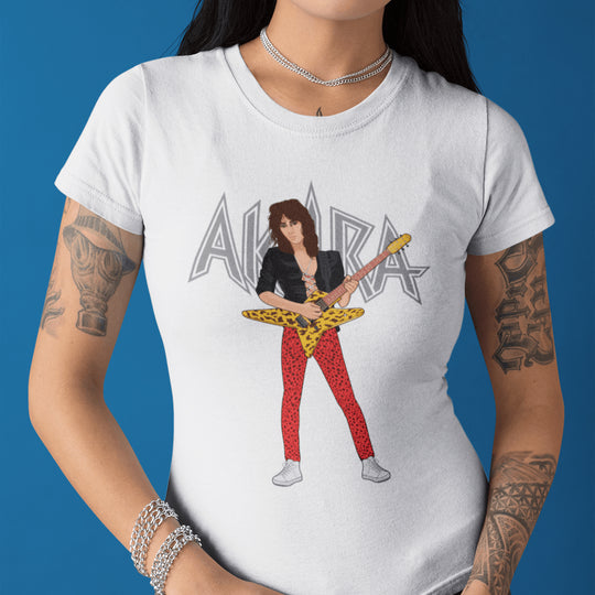 AKIRA TAKASAKI Hand-Drawn 80s Metal/Shred Portrait Tee