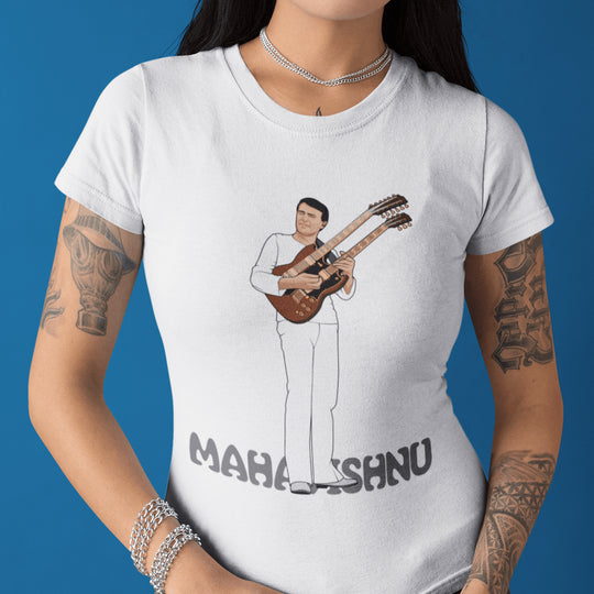 MAHAVISHNU Hand-Drawn Fusion Guitar Portrait Tee